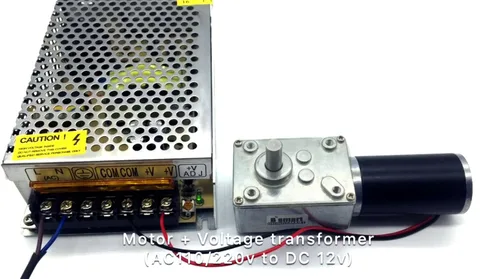 Miniatura 6 de BRINGSMART Motor de engranaje helicoidal de 12 V 27 rpm CC con transformador de voltaje, motor autobloqueante de 32.0 lbs.cm, motor de engranaje