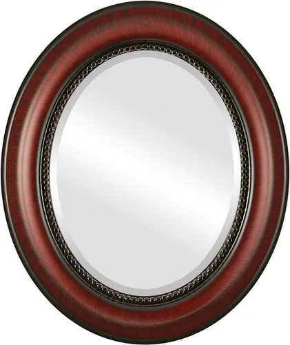 Miniatura 25 de OVALCREST Espejo de pared ovalado biselado para decoración del hogar, estilo patrimonial, espray plateado, dimensiones exteriores de 25 x 29 pulgadas