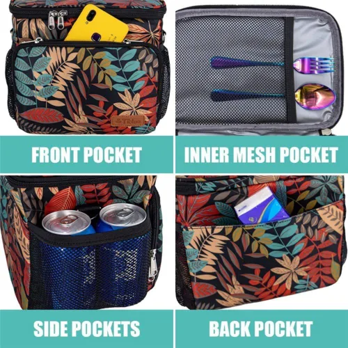 Miniatura 5 de Lonchera plegable, grande para 12 latas (10 litros), aislada, a prueba de fugas, enfriador de lados suaves para playa, picnic, senderismo, camping