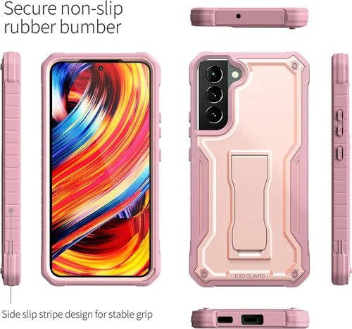 Miniatura 4 de ExoGuard Funda para Samsung Galaxy S22 Plus, funda de goma resistente a prueba de golpes con protector de pantalla para teléfono Samsung S22 Plus