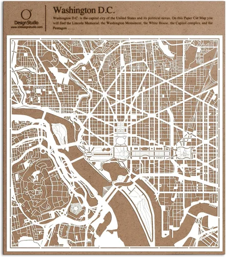 Miniatura 54 de O3 Design Studio Aberdeen - Mapa de papel cortado en papel blanco de 12 x 12 pulgadas