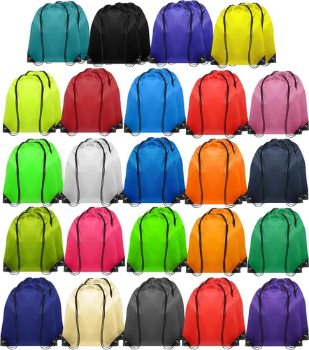 Mochila con cordón para gimnasio, bolsas a granel, mochilas con cordón, bolsa deportiva, 24 colores, Varios colores, Cordón
