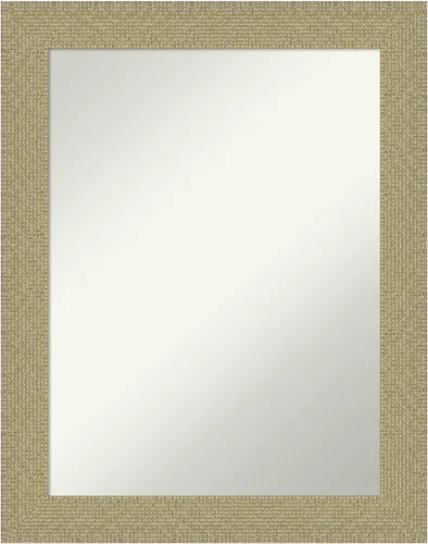 Amanti Art Espejo de pared dorado de 28 x 22 pulgadas, espejo de baño rectangular dorado para decoración de pared de sala de estar, marco casual