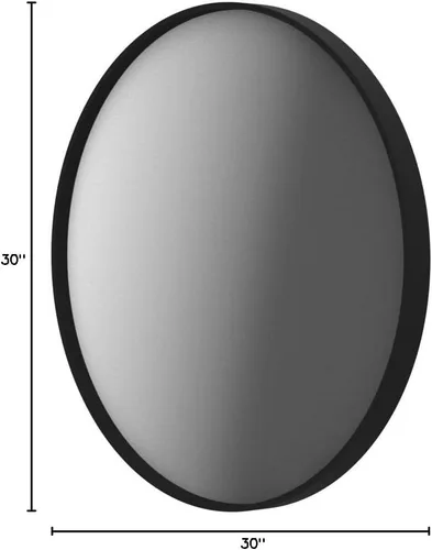 Miniatura 7 de TokeShimi Espejo Redondo Negro de 30 Pulgadas Espejo Circular Negro de Pared Espejo de Baño de Aleación de Aluminio Cepillado Mate sin óxido Marco