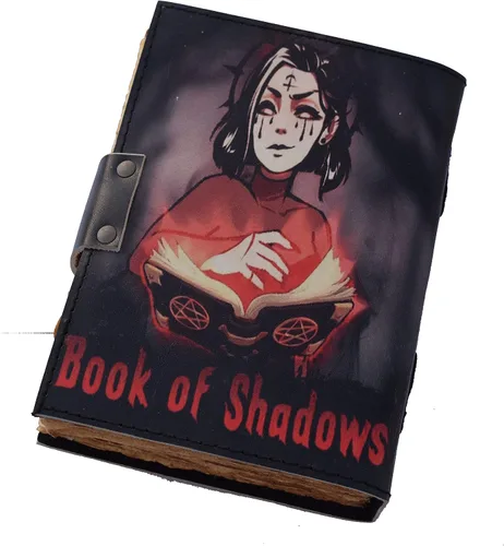 Miniatura 4 de Libro de sombras impreso hechizos mágicos negros de cuero, cuaderno grande en blanco sin forro páginas con hechizo de bruja organizado, encantos