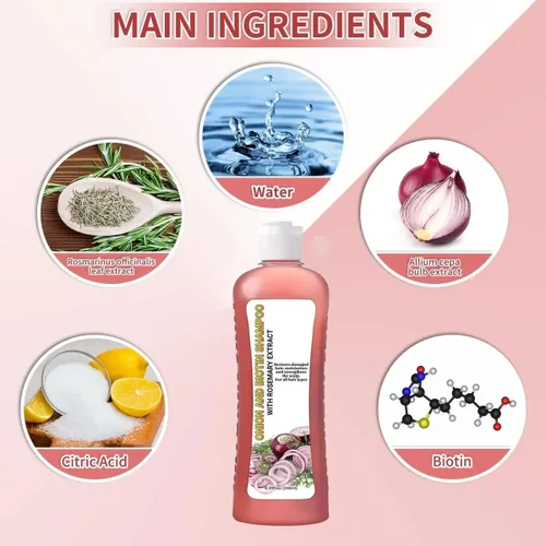 Miniatura 4 de Champú de cebolla y biotina con extracto de romero Concentrated Formula, Thicker Fuller-Looking Hair, Hydrates Strengthens , Sulfate-Free, For All