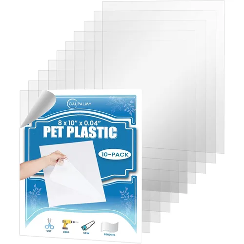 Miniatura 12 de Paquete de 10 paneles de plástico PET de 5 x 7 pulgadas / plexiglás de 0.04 pulgadas, alternativa de vidrio irrompible, ligera y asequible. Uso