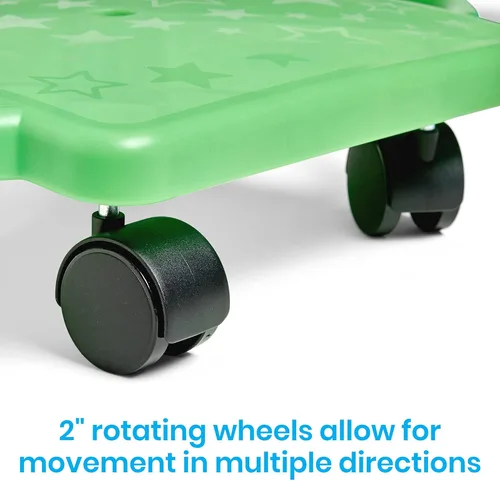 Miniatura 4 de hand2mind - Patinete verde para interiores con asas, patinetes de gimnasio para niños, juguetes de recreo, equipo de PE para escuela primaria