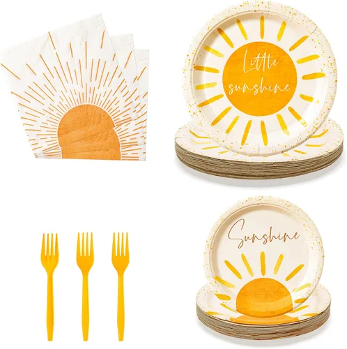 96 platos bohemios para fiesta de sol, suministros para el primer viaje alrededor del sol, decoración de vajilla, platos de papel desechables,