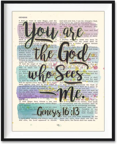 Miniatura 5 de Juego de 6 impresiones artísticas de página de versículos bíblicos cristianos en acuarela, sin marco, Canción de Salomón 4:7, Salmo 37:4, Génesis