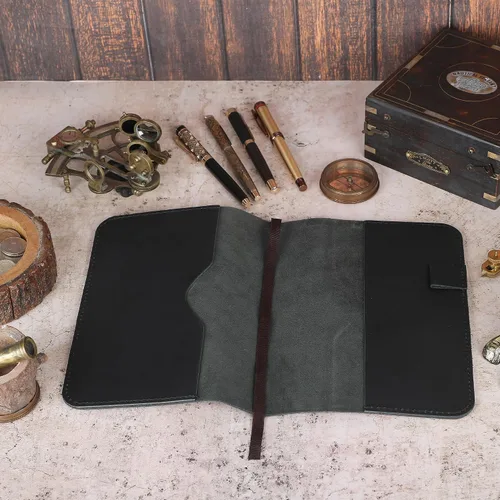 Miniatura 9 de Funda de cuero para diario A5, Funda de diario recargable para A5 grande y mediano, Funda de cuaderno de cuero hecha a mano, Diario encuadernado