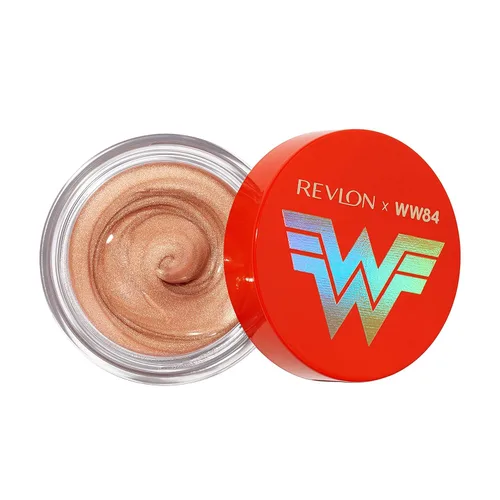 REVLON x WW84 Wonder Woman Liquid Armor Glow Pot, iluminador brillante de gelatina para ojos y rostros, en champán, 001 Golden Lasso, 0.24 onzas