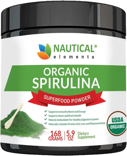 Polvo de espirulina orgánica USDA de alta calidad, espirulina orgánica de algas verdes azules de California y Hawái, 100% vegetariana y vegana, sin