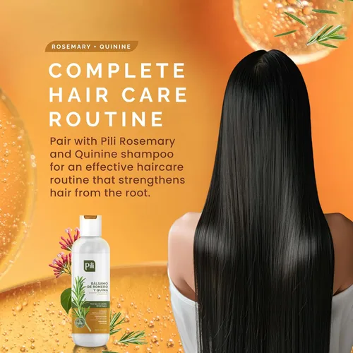 Miniatura 4 de Pili Natural Acondicionador Romero y Quinina - Romero y Quina Balsamo - Fortalece los folículos pilosos, previene la caída del cabello y ayuda a