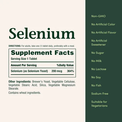 Miniatura 5 de Nature's Bounty Selenio, apoya la salud de la próstata y el sistema inmunológico, 200 mcg, 100 tabletas