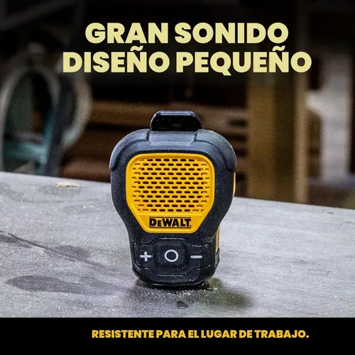 Miniatura 6 de DEWALT Altavoz Bluetooth Portátil (Versión Actualizada), Altavoz Inalámbrico con Clip para Sitio de Trabajo Pro Resistente al Agua (No Magnético)