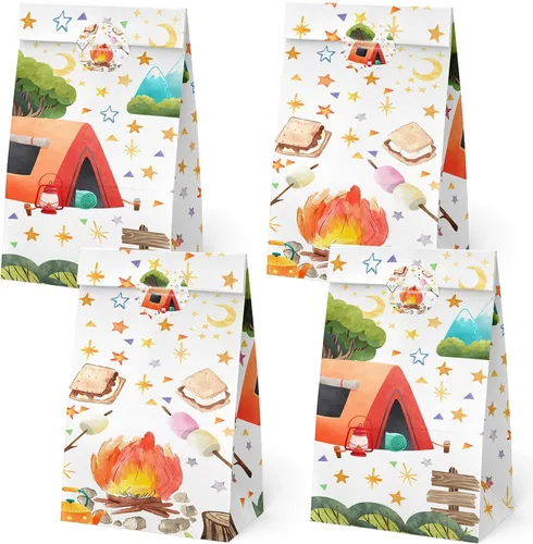 Miniatura 8 de BonBeeDesign Bolsas de dulces de cactus, paquete de 24 bolsas de golosinas de cactus con calcomanías para decoraciones de fiestas de cumpleaños