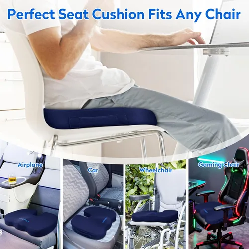 Miniatura 5 de CushZone Cojín de Asiento, Cojines para Silla de Oficina, Cojín de Asiento de Automóvil, Almohadilla Antideslizante para Alivio del Dolor de Ciática