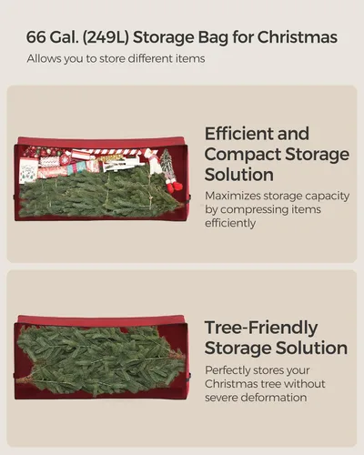Miniatura 6 de SONGMICS Bolsa de almacenamiento para árbol de Navidad con ruedas de 1.6 pulgadas, bolsa de almacenamiento rodante, hasta 7.5 pies, para árbol