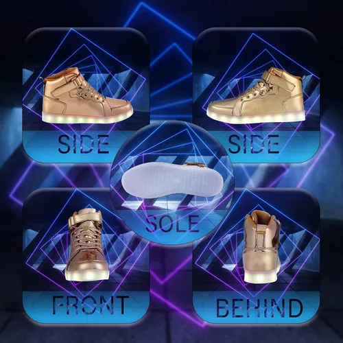 Miniatura 7 de YIQIZQ Zapatos deportivos con luz LED para mujeres y hombres, zapatos de baile hip-hop para Halloween, fiesta de Navidad con carga USB