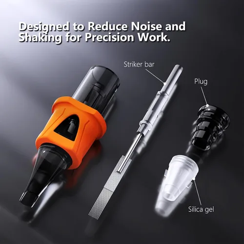 Miniatura 7 de BIGWASP - Agujas de cartucho para tatuaje de energía 50 piezas surtidas, con borde para dedos, aguja redonda para delinear 0.30mm, mixtas #10 Bugpin