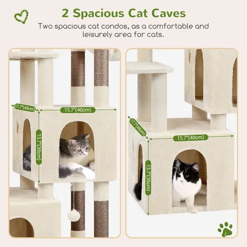 Miniatura 3 de Globlazer Torre de Gato para Gatos de Interior, Árboles de Gato de Alta Resistencia para Gatos Grandes Gatos Adultos Grandes Torre de Gato Maine