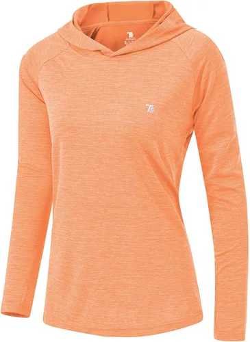 TBMPOY - Camiseta de manga larga y capucha con protección solar FPU 50 + para mujer, para pesca, senderismo, salidas al aire libre, camiseta ligera