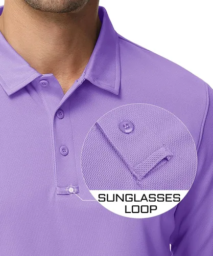Miniatura 3 de MAGCOMSEN Camisas polo para hombre, 3 botones, secado rápido, manga larga, tácticas, camisa de golf