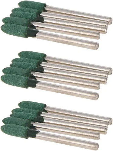 Auniwaig Brocas de pulido de goma de 0.157 in con forma de bala, taladro eléctrico, accesorios de herramientas rotativas mandril de 0.118 in 15