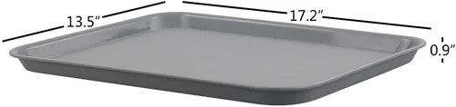 Miniatura 2 de Gloreen Juego de 4 bandejas rectangulares de comida rápida, bandejas de café estándar para cafetería, color gris