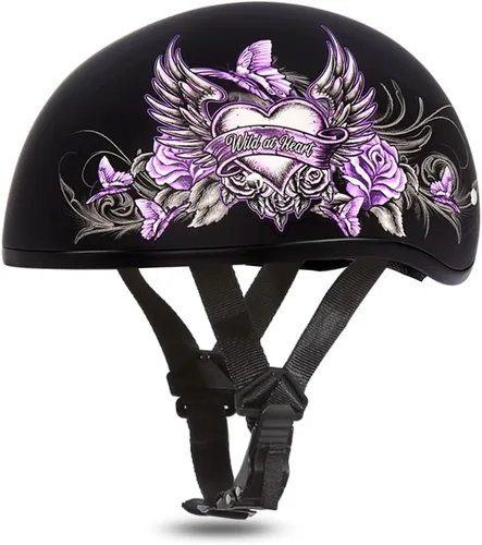 Miniatura 12 de Daytona Helmets - Medio casco de motocicleta con diseño de calavera y huesos cruzados – Aprobado DOT [Gráficos]