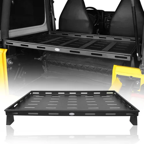 Hooke Road TJ Bandeja de almacenamiento interior de rejilla de carga para maletas del portaequipajes del maletero trasero para Jeep Wrangler TJ