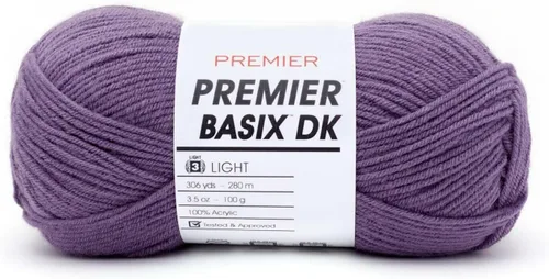 Miniatura 30 de Premier Yarns Basix Hilo DK, hecho de acrílico, hilo ideal para ganchillo y tejido, lavable a máquina, rosa camafeo, 3.5 onzas, 306 yardas Rosa Cameo