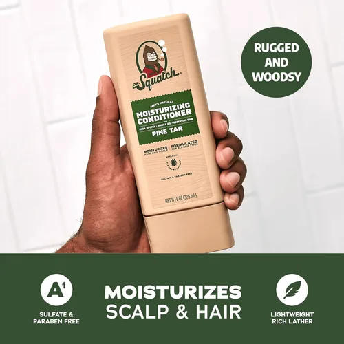 Miniatura 4 de Dr. Squatch Paquete de Cabello Natural para Hombres - Cabello Saludable y de Aspecto Abundante - Champú de Alquitrán de Pino (8 fl oz)