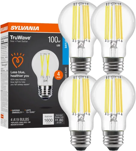 Miniatura 11 de Ledvance Sylvania - Bombilla LED Truwave Serie Natural, equivalente a 60 W, eficiente 8 W A19, base media, regulable, 800 lúmenes, 2700 K, blanco 60