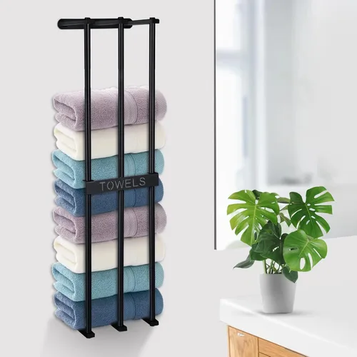 Toallero de pared para baño pequeño, 3 barras para baño, toallero para pared de baño, organizador de baño, toallas para baño pequeño, caravana,