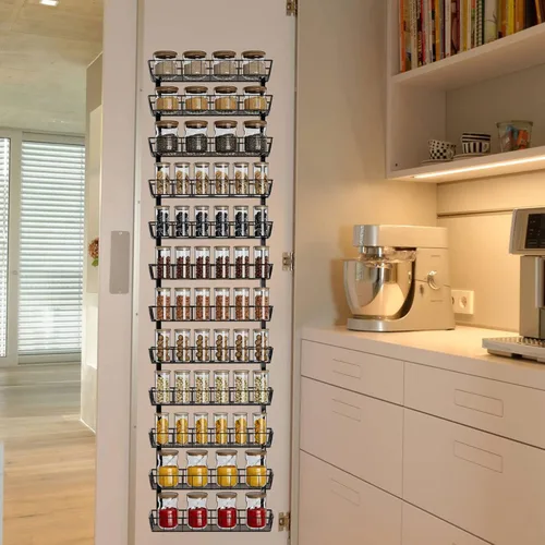 Miniatura 2 de SWOMMOLY Organizador Estante de Especias de Pared Ajustable, 12 Niveles de Doble Uso (Multiuso) Estante Colgante de Especias para Almacenamiento