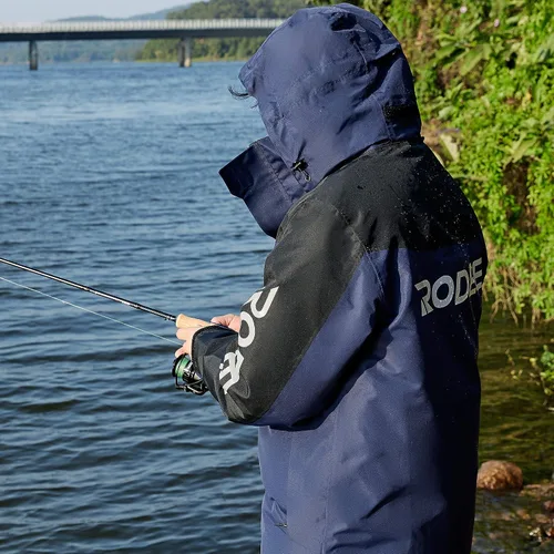 Miniatura 7 de Rodeel Chaqueta rompevientos ligera para hombre, resistente al agua, con capucha para exteriores