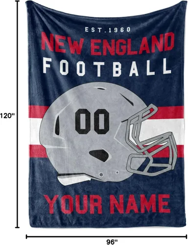 Miniatura 216 de Manta personalizada para fanáticos del fútbol americano – Se envía al día siguiente – Hecha en Estados Unidos – Manta de vellón personalizada