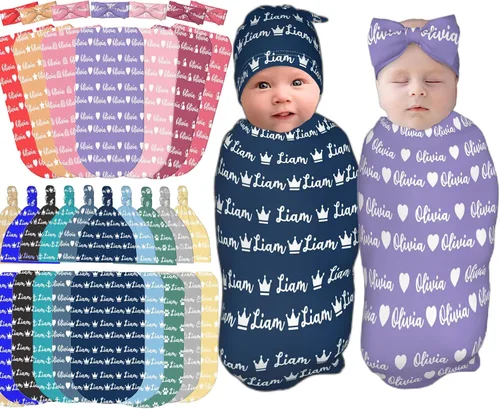 Miniatura 9 de Manta personalizada para bebé con capucha para niña y niño con nombre Mantas personalizadas para bebés para niñas y niños con nombre Artículos