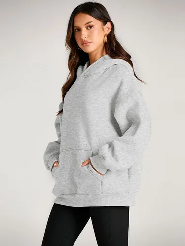 Miniatura 3 de EFAN Sudaderas de manga larga con capucha para mujer, holgadas, con forro de polar, con bolsillos, para invierno y otoño, estilo Y2K de los 2000