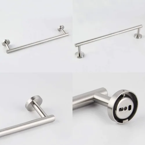 Miniatura 7 de GERZWY Barra para toallas de baño de 24 pulgadas, de acero inoxidable cepillado, estilo contemporáneo, montaje en pared para baño y cocina