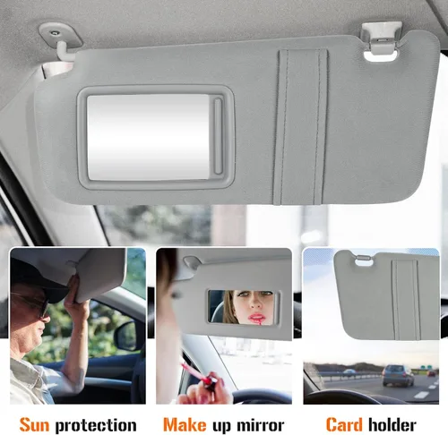 Miniatura 4 de Visera solar con luz para Toyota Camry 2007-2011 con techo corredizo, lado izquierdo del conductor gris. Reemplaza 74320-06800-B0