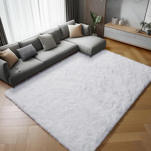 Miniatura 92 de ONASAR - Alfombra de pasillo negra de 2 x 6 pies, esponjosa, lavable, ultrasuave, afelpada, peluda, tapete para bebés, dormitorio de niños, armario