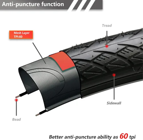 Miniatura 2 de 700x35c/700x38c - Par de neumáticos de bicicleta de carretera 60 TPI Kevlar plegables de alta calidad para bicicletas de ciudad, paquete de 2