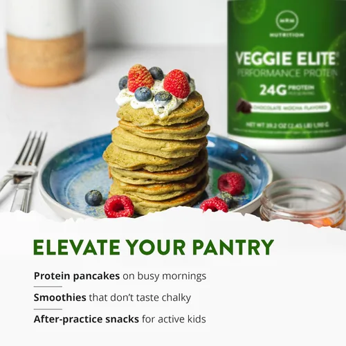 Miniatura 6 de MRM Nutrition Veggie Elite Performance Proteína Sabor a moca de chocolate Proteína a base de plantas Fácil de digerir Con BCAA Vegano +