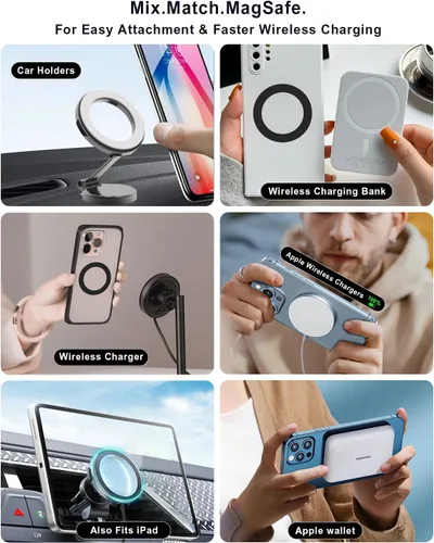 Miniatura 4 de Anillos adaptadores magnéticos 2 piezas compatibles con MagSafe, para Kindle Pop Socket Magnetic, para accesorios Magsafe y carga inalámbrica