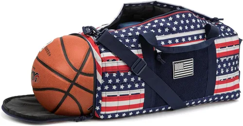 Miniatura 21 de QT&QY Bolsa táctica militar de 40 litros para hombre, bolsa de gimnasio, bolsa de viaje, bolsa de entrenamiento con compartimento para zapatos