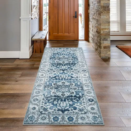 Miniatura 20 de COZYLOOM Alfombra vintage de 2 x 6 pies, estilo oriental con estampado floral, envejecida, estética, bohemia, de felpilla, para entrada, pasillo