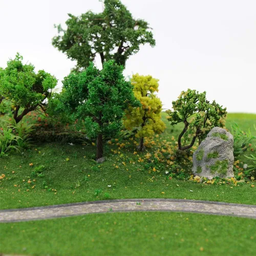 Miniatura 6 de CP138 - Alfombra de césped artificial para trenes color verde hierba, 15.7 x 39.4 in o 15.7 x 39 pulgadas para decoración de manualidades